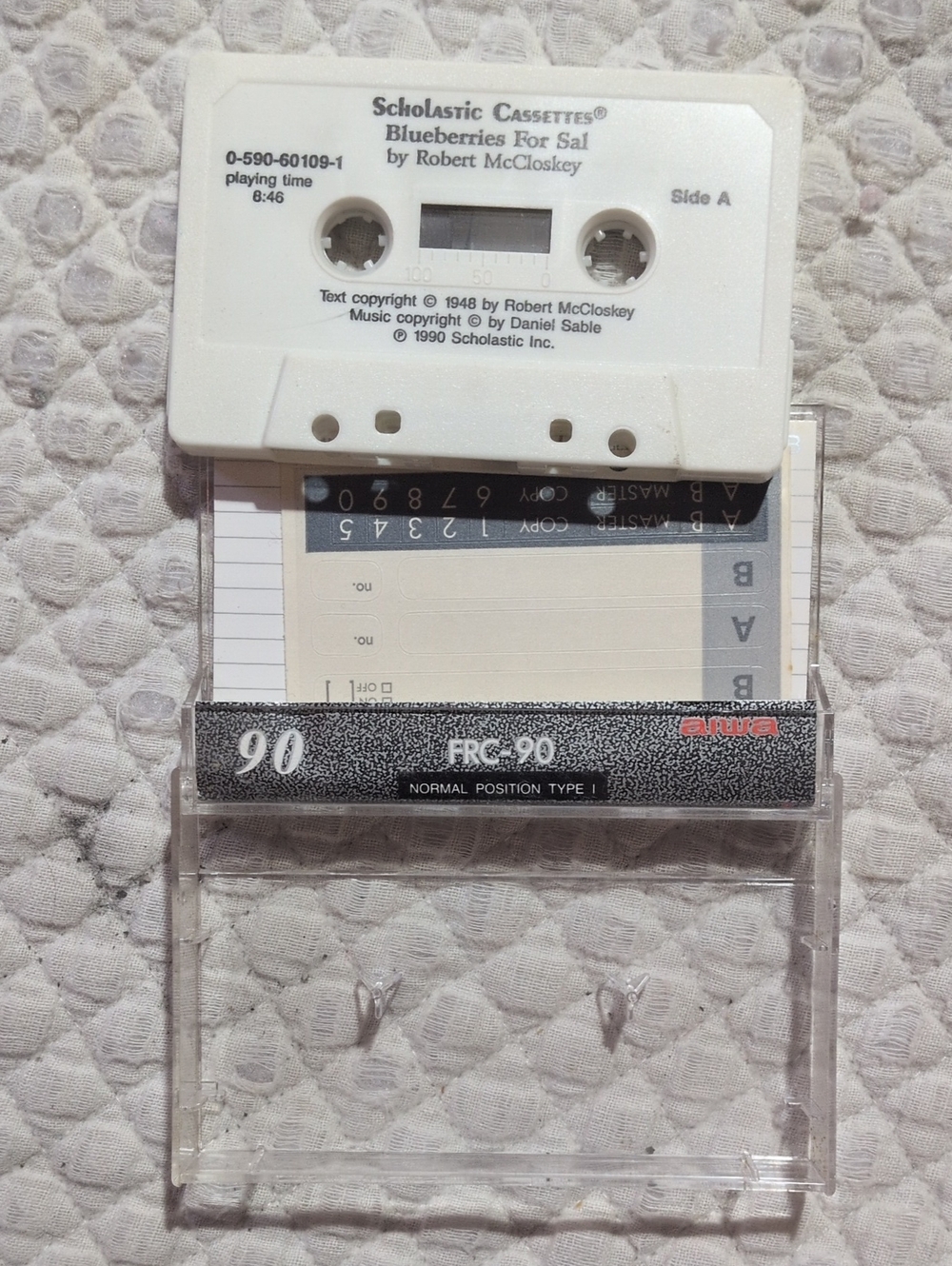 Vintage 1990 Scholastic Cassettes Blueberries for Sal Robert McCloskey Tape